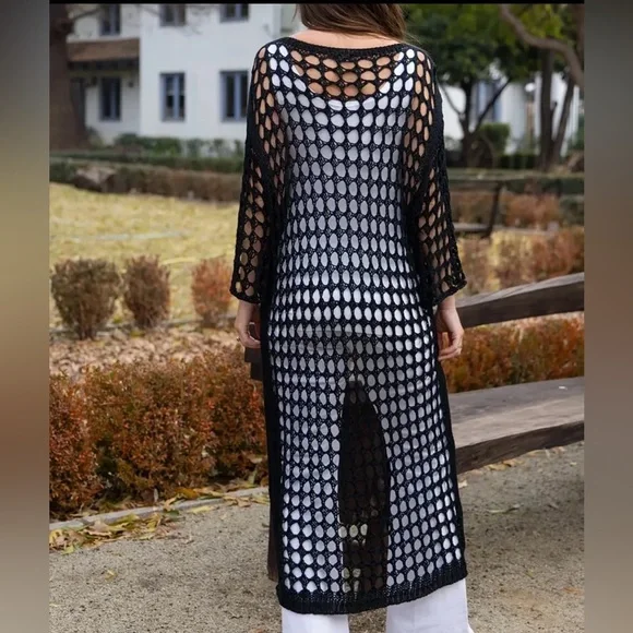 Black Crochet Cover-Up - Picture 4 of 7